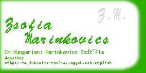 zsofia marinkovics business card